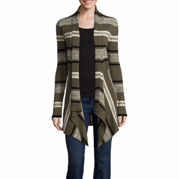 St. John's Bay Long-Sleeve Flyaway Cardigan PL - Picture 1 of 1